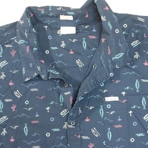 Columbia Men's Navy Graphic Button Down Shirt Sz 4X